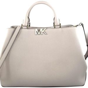 Michael Kors Florence Cement Grey Leather Satchel